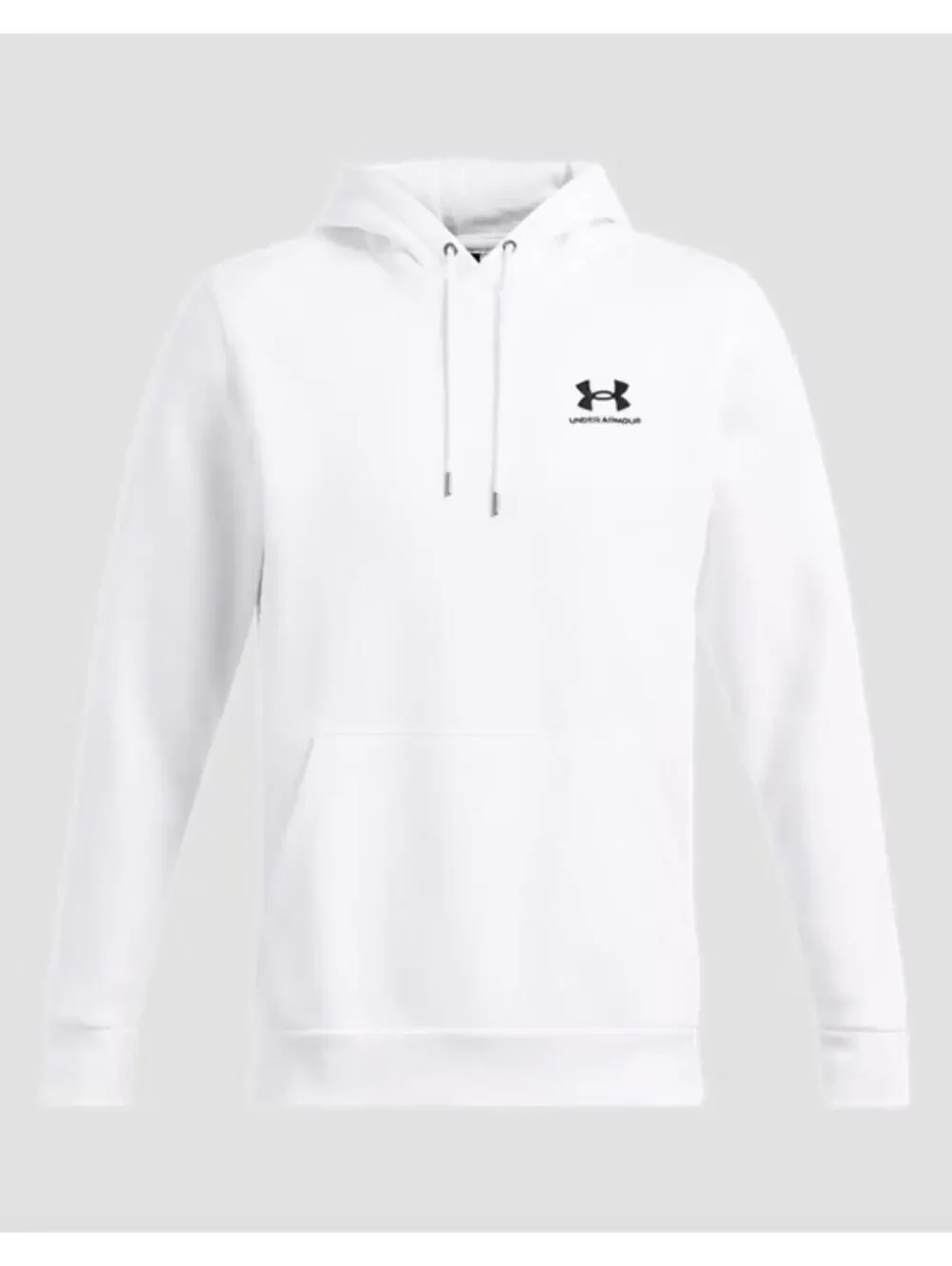 (C241) Under Armour Icon Fleece Men's Pullover Hoodie White Black Logo Large